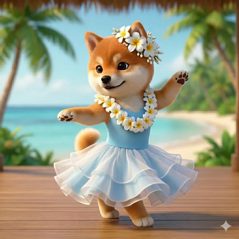 海辺で踊るココちゃん