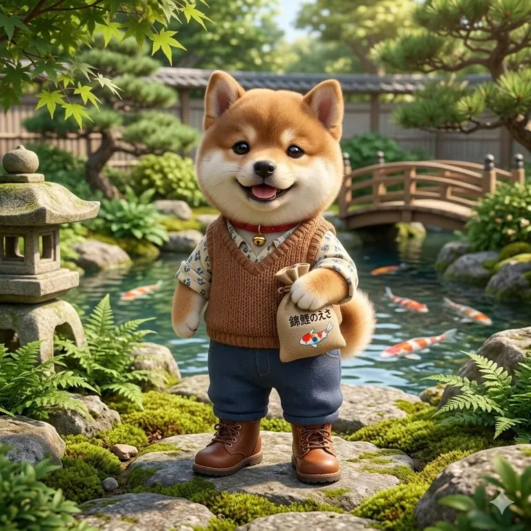庭に立つそら君