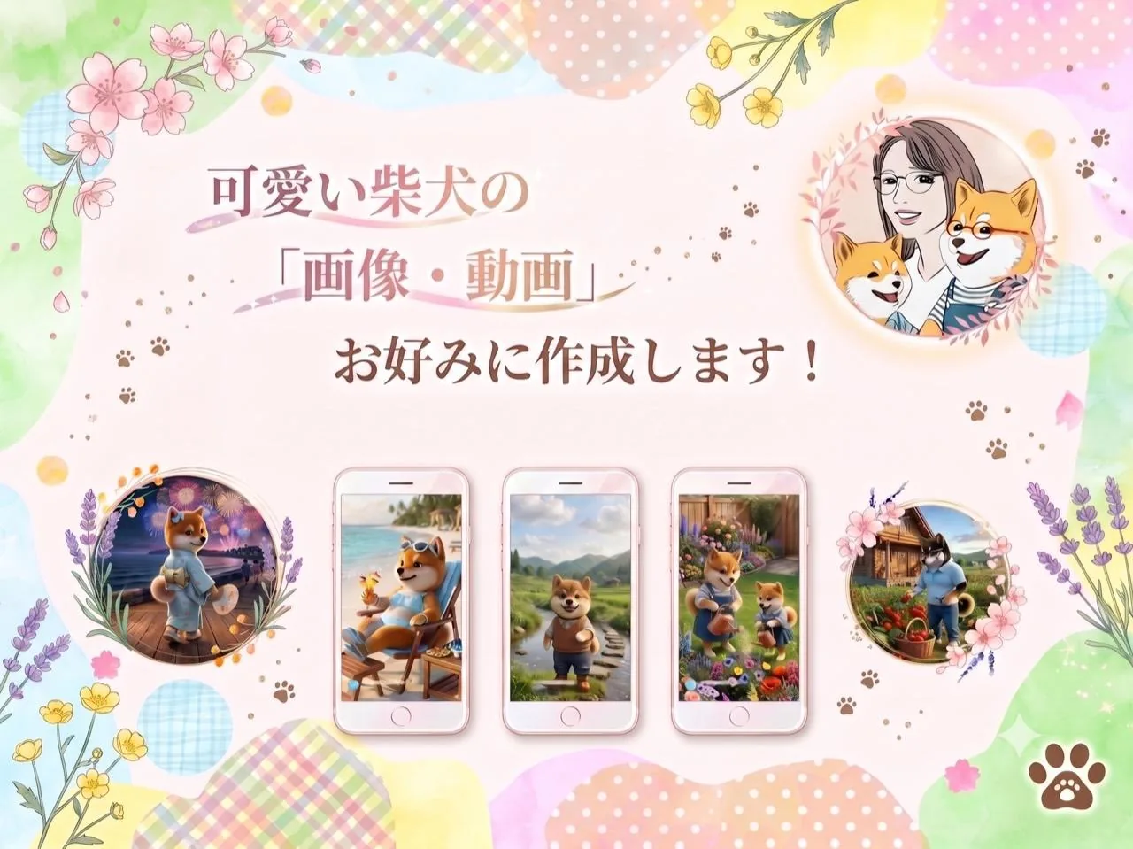 愛犬の画像・動画制作の作品例